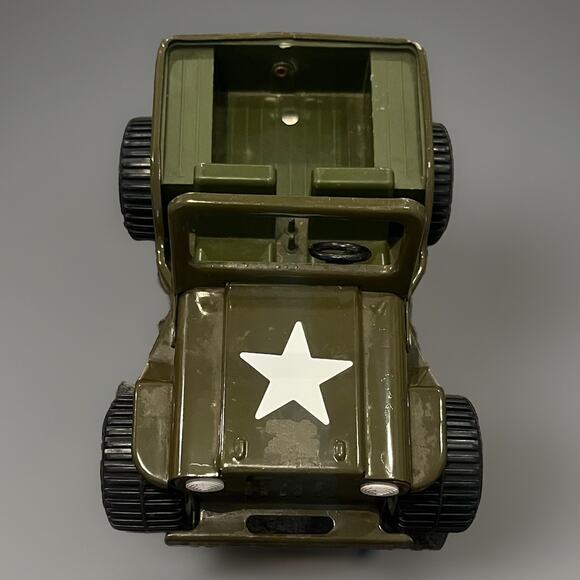 Vintage Pressed Steel Tonka Army Jeep No Canopy Roof 1960’s 6.5” Long One Star - Picture 10 of 10